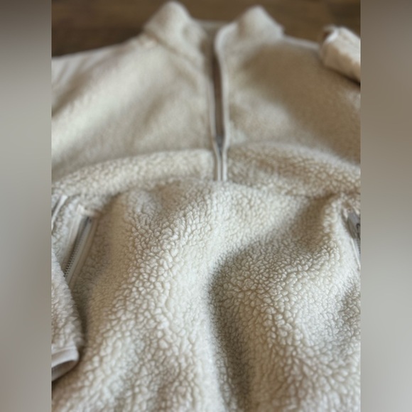 MADEWELL Faux Shearling Half-Zip Pullover Funnelneck  Kangaroo Pocket Warm Sz S - Picture 12 of 12